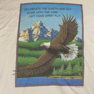 Vintage Human I Tees Bear and Eagles Shirt Men's XXL Single Stitch 1994